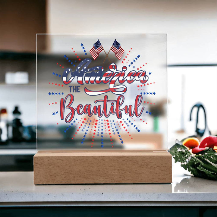 July 4th | America The Beautiful - Square Acrylic Plaque