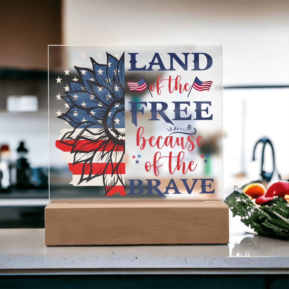 July 4th | Land of the Free - Square Acrylic Plaque