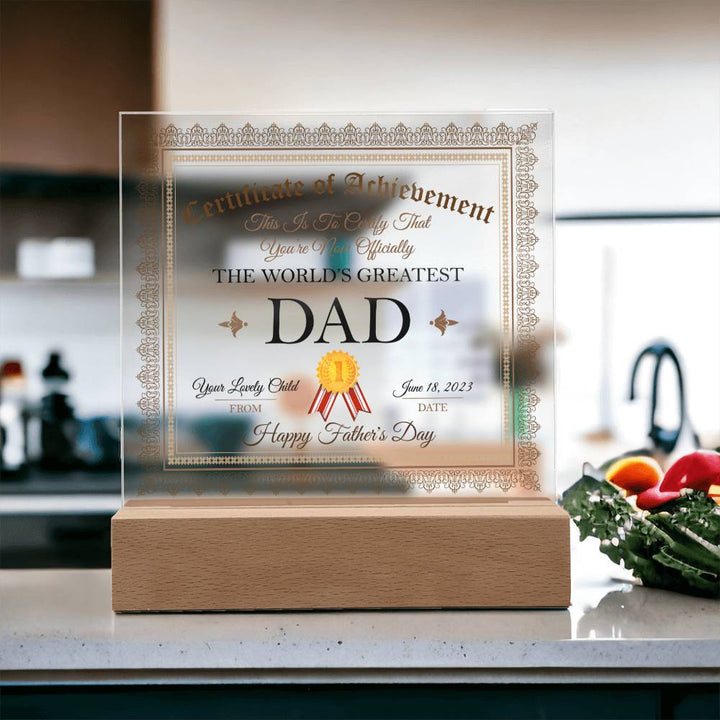 Happy Father's Day | The World's Greatest Dad - Square Acrylic Plaque