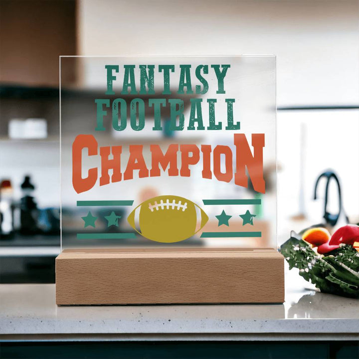 Fantasy Football Champion - Square Acrylic Plaque