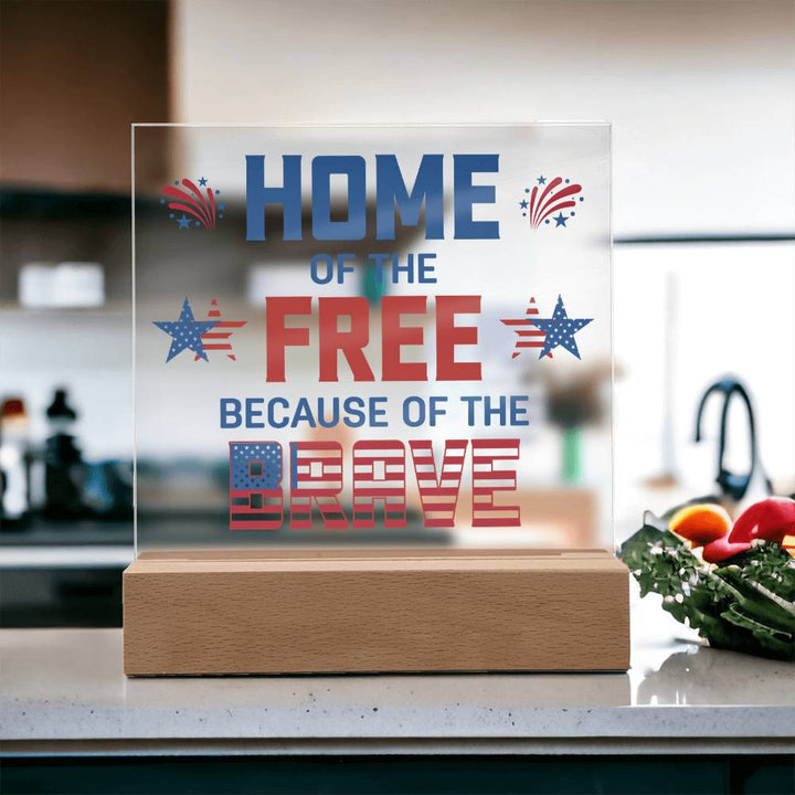 July 4th | Home of the Free - Square Acrylic Plaque