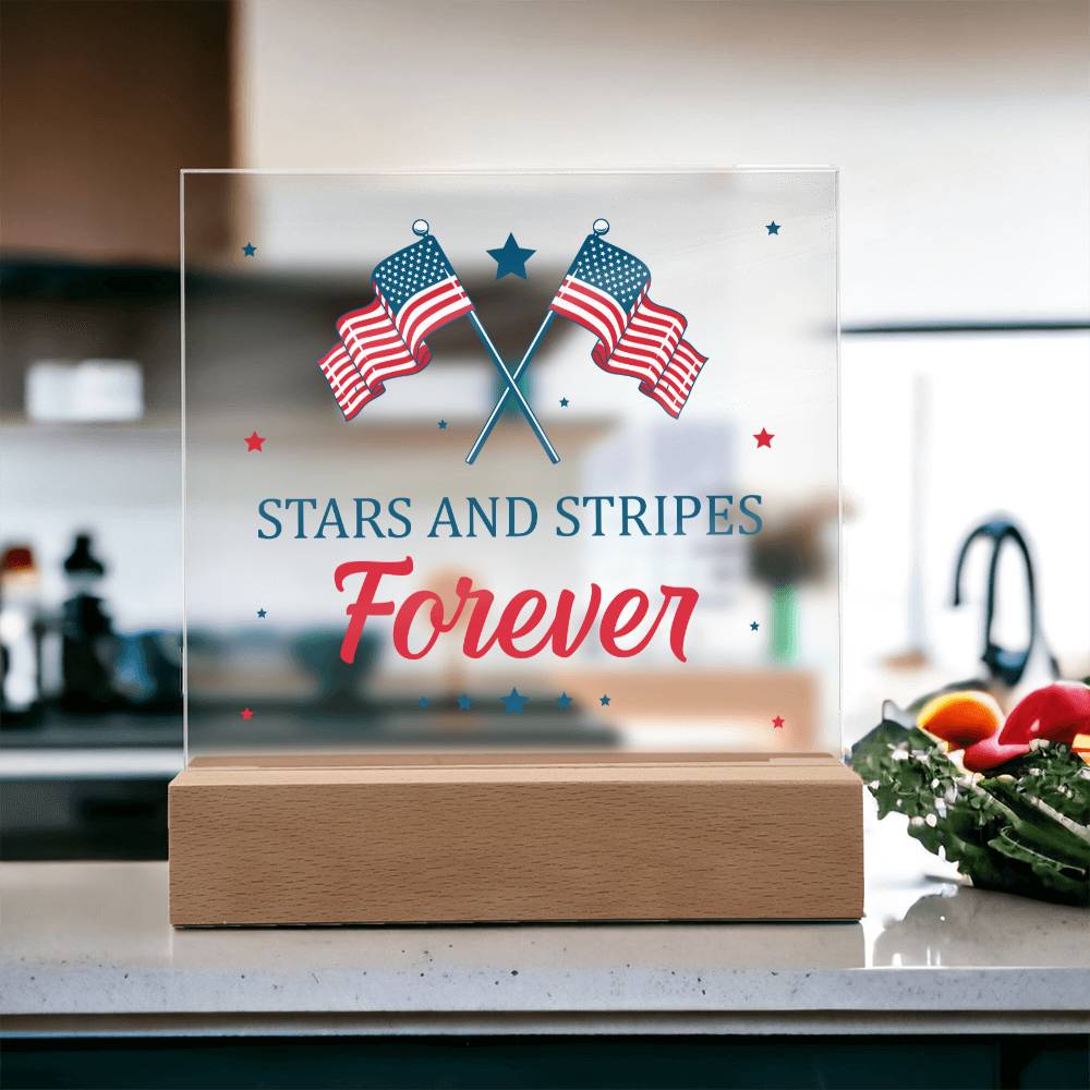 July 4th | Stars and Stripes Forever - Square Acrylic Plaque