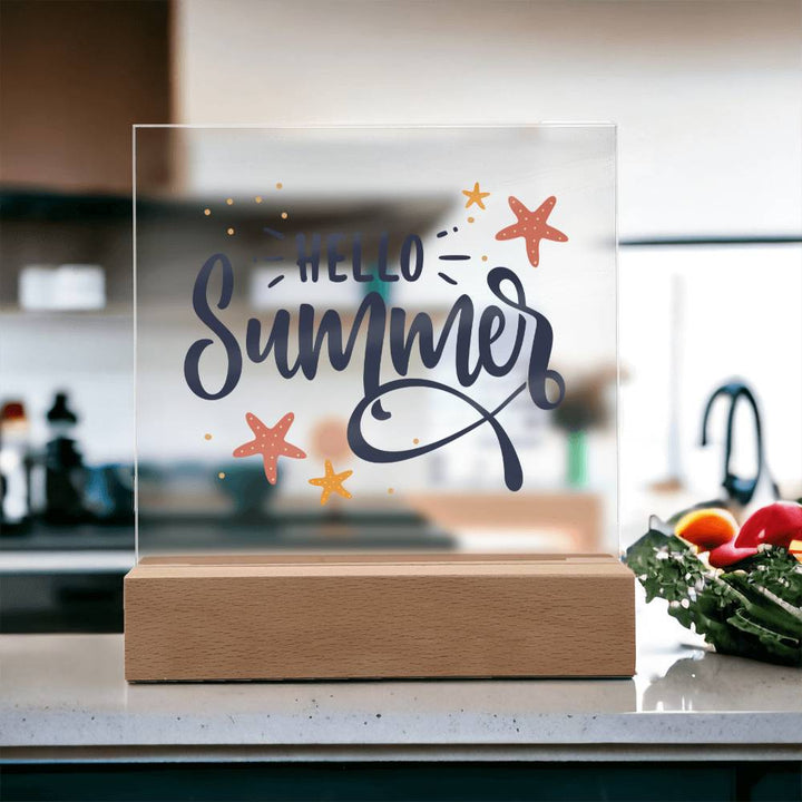 Hello Summer! - Square Acrylic Plaque