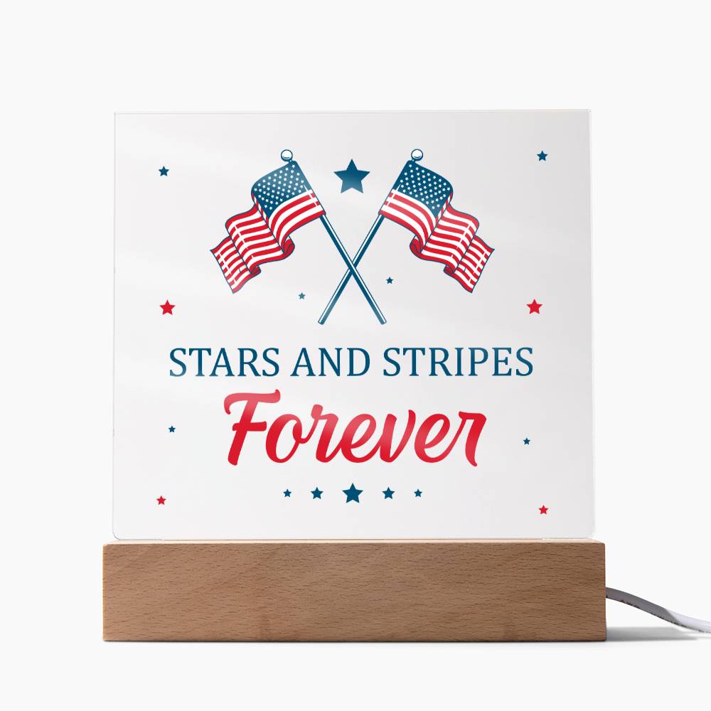 July 4th | Stars and Stripes Forever - Square Acrylic Plaque