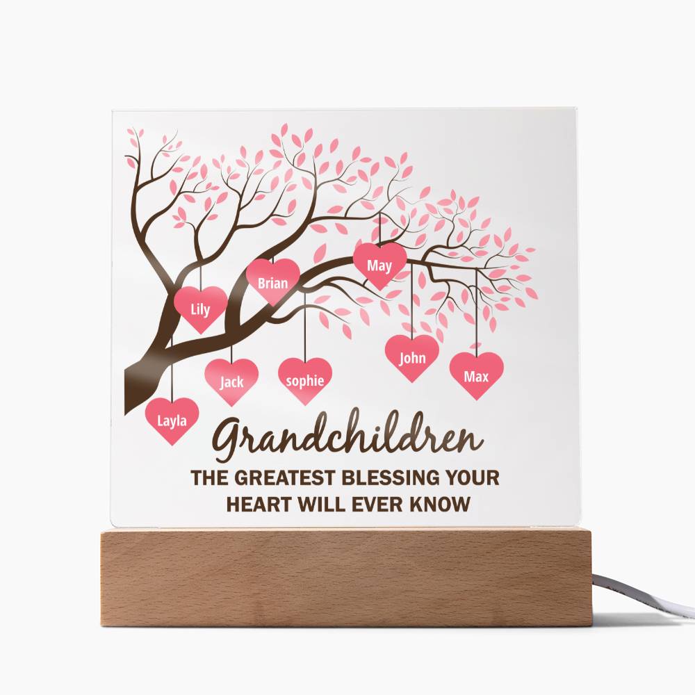 Grandchildren | The Greatest blessing your Heart will ever know - Square Acrylic Plaque