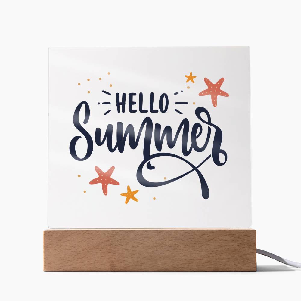 Hello Summer! - Square Acrylic Plaque