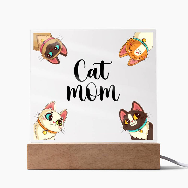 Cat Mom - Square Acrylic Plaque