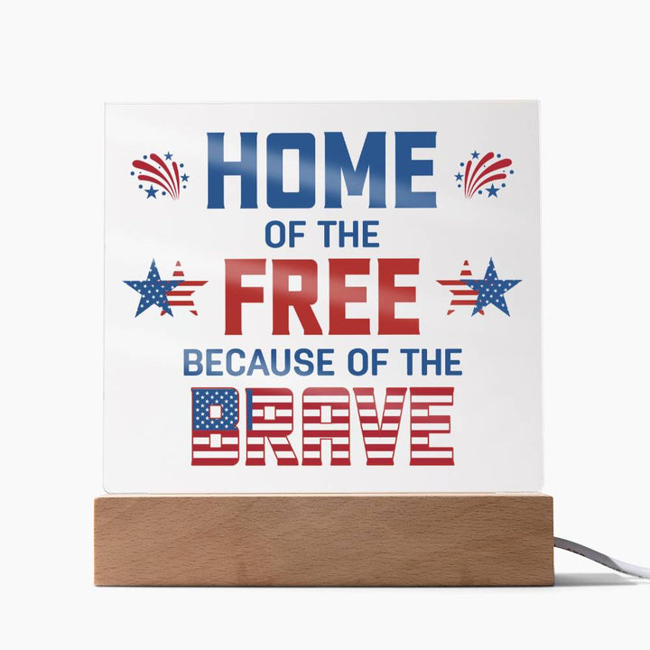 July 4th | Home of the Free - Square Acrylic Plaque