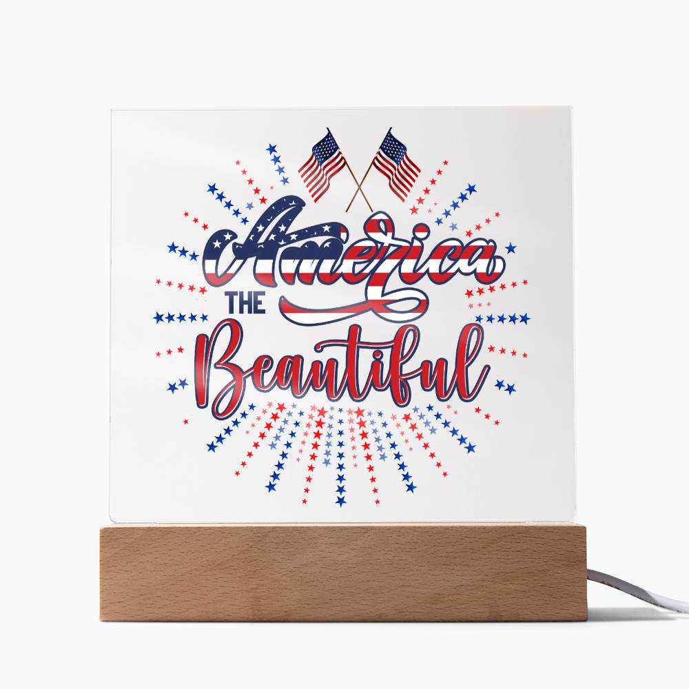 July 4th | America The Beautiful - Square Acrylic Plaque