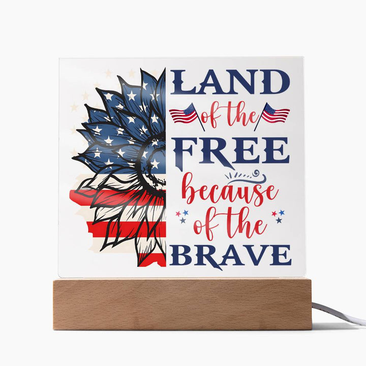 July 4th | Land of the Free - Square Acrylic Plaque