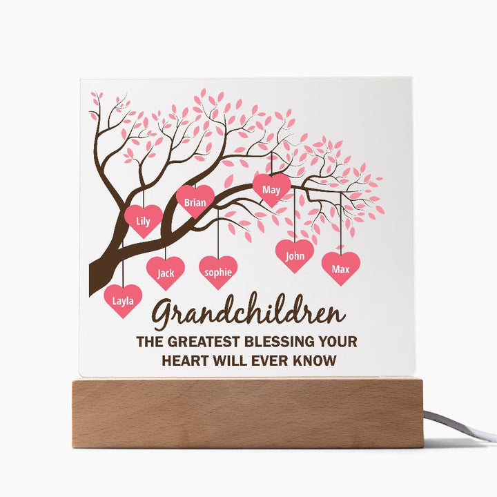 Grandchildren the greatest blessing your heart will ever know - Square Acrylic Plaque