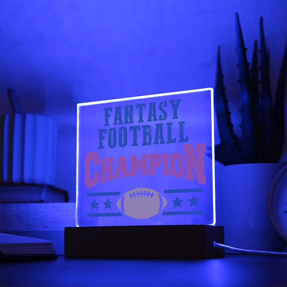 Fantasy Football Champion - Square Acrylic Plaque