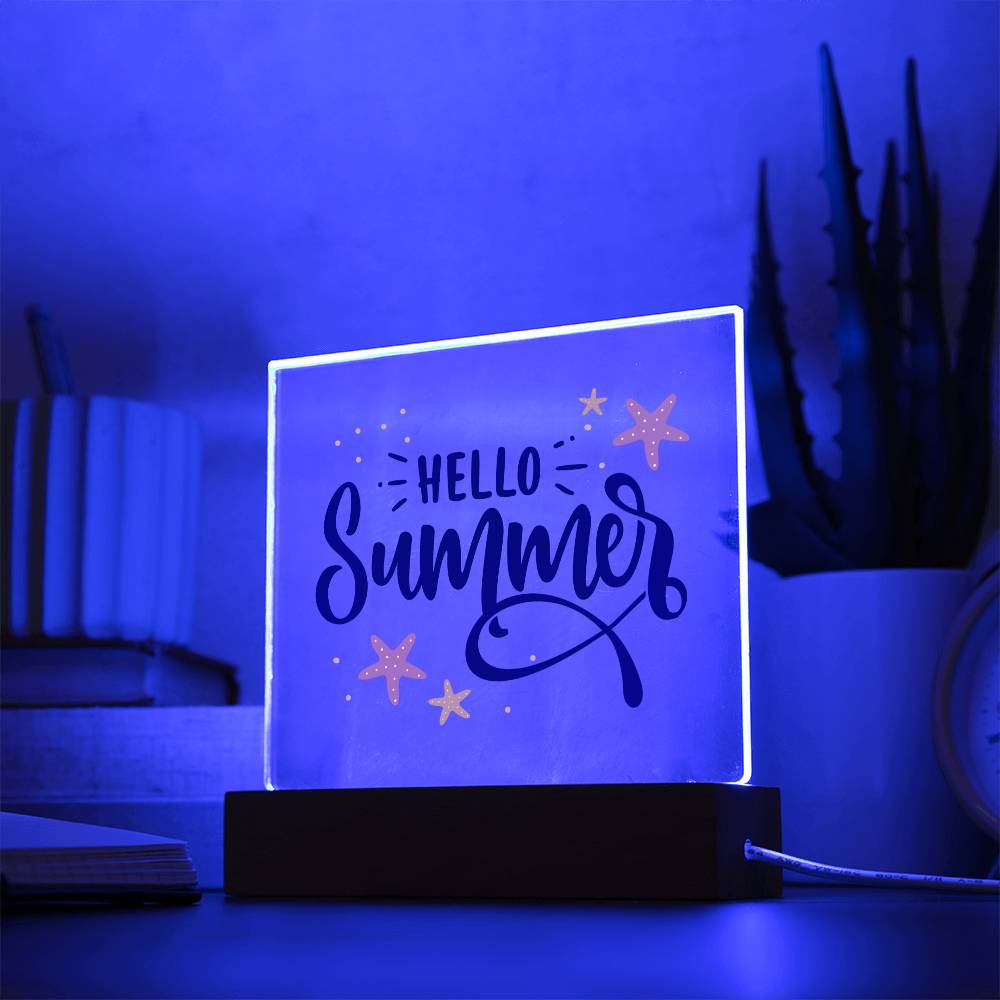 Hello Summer! - Square Acrylic Plaque