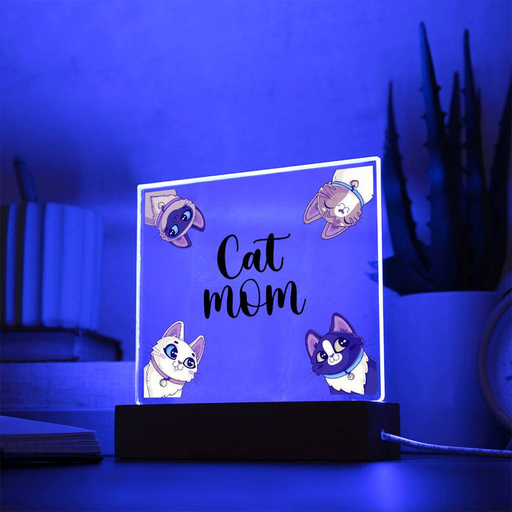 Cat Mom - Square Acrylic Plaque