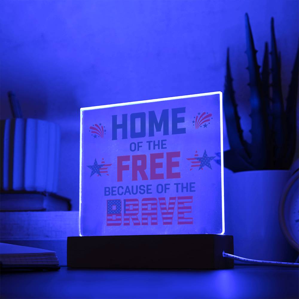 July 4th | Home of the Free - Square Acrylic Plaque