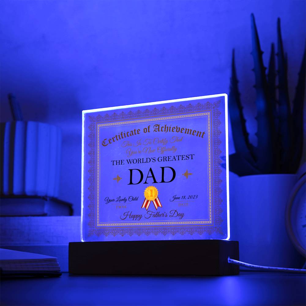 Happy Father's Day | The World's Greatest Dad - Square Acrylic Plaque