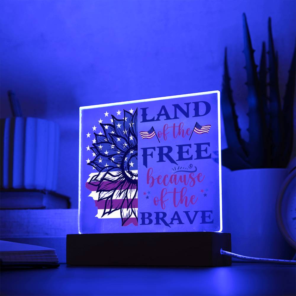 July 4th | Land of the Free - Square Acrylic Plaque