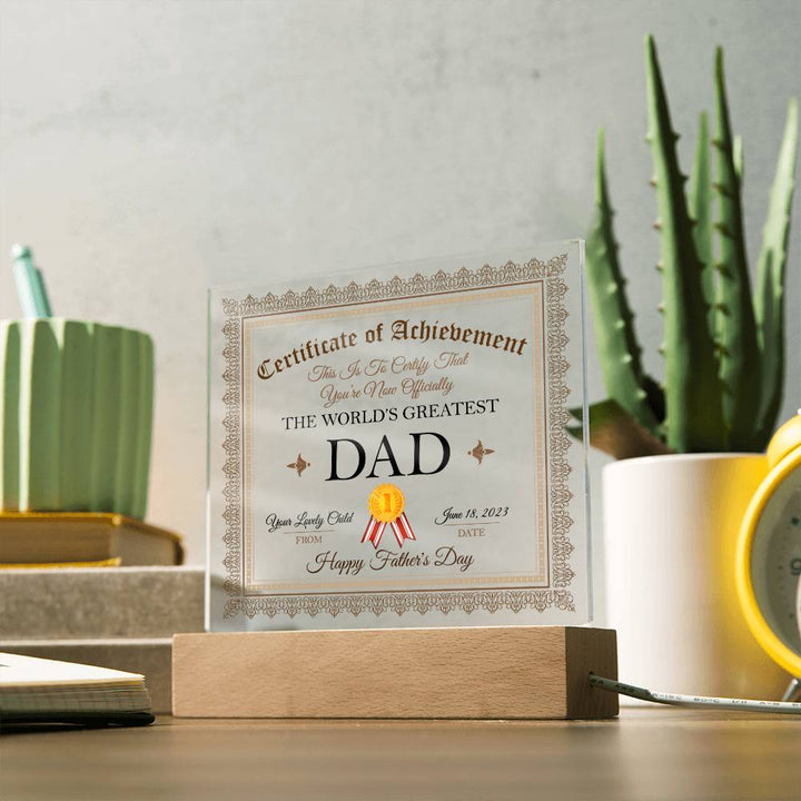 Happy Father's Day | The World's Greatest Dad - Square Acrylic Plaque