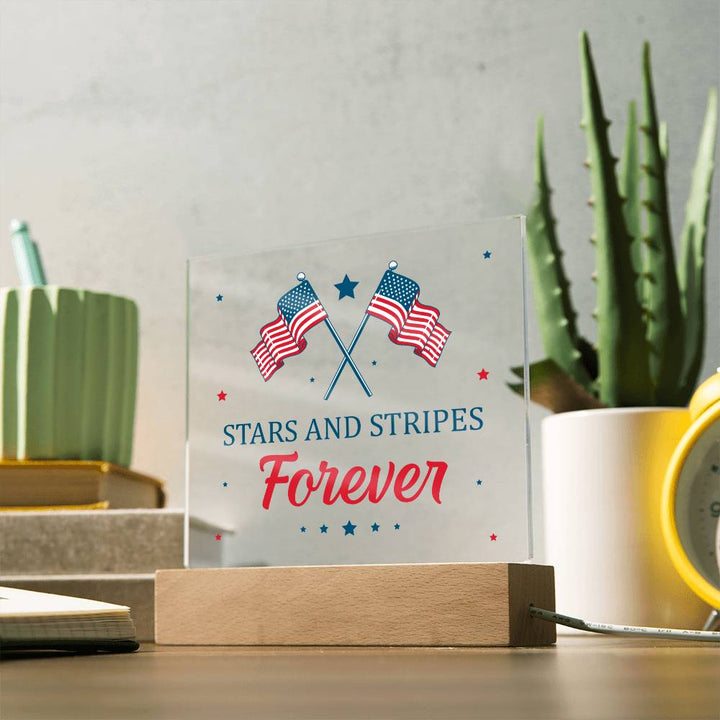 July 4th | Stars and Stripes Forever - Square Acrylic Plaque