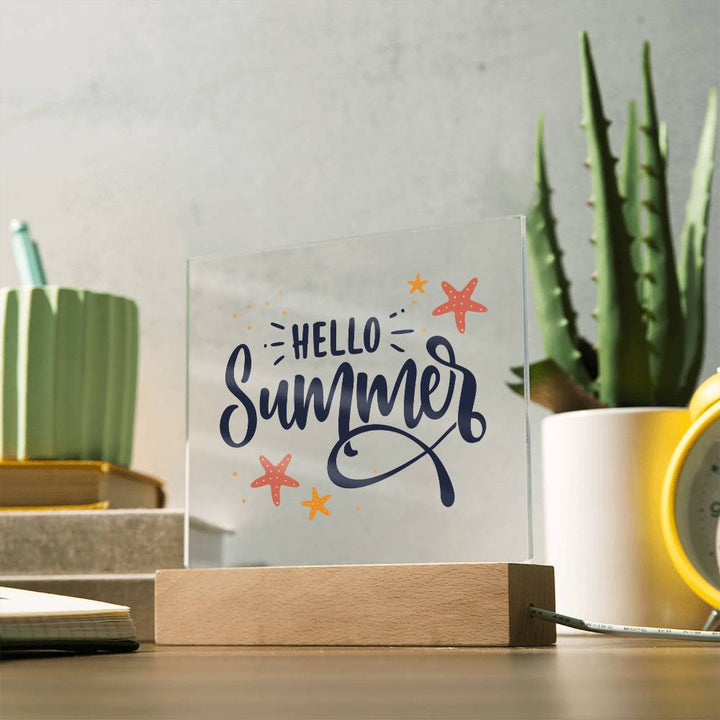 Hello Summer! - Square Acrylic Plaque