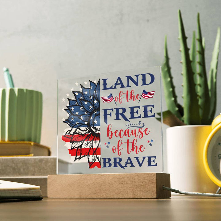 July 4th | Land of the Free - Square Acrylic Plaque