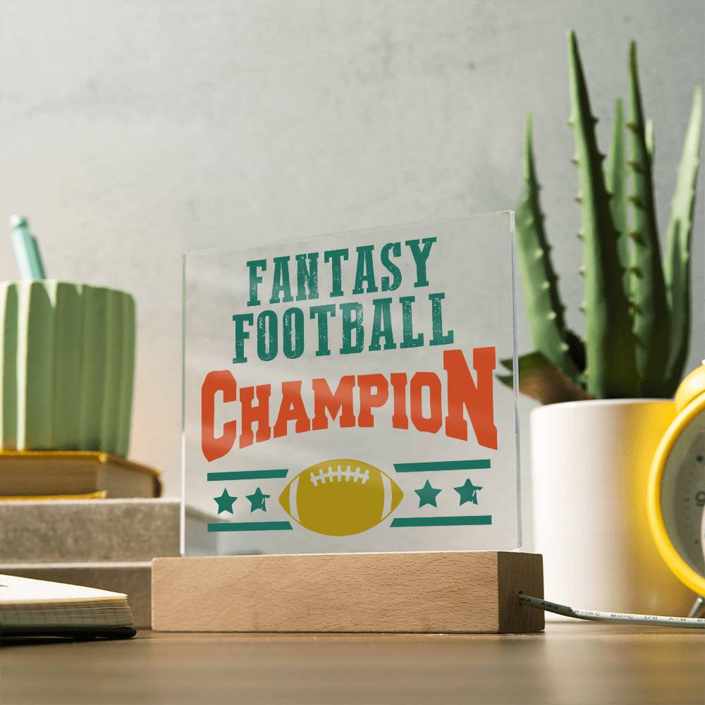 Fantasy Football Champion - Square Acrylic Plaque