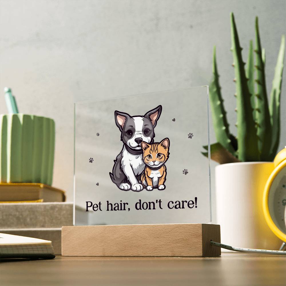 Pet Hair, Don't Care! - Square Acrylic Plaque