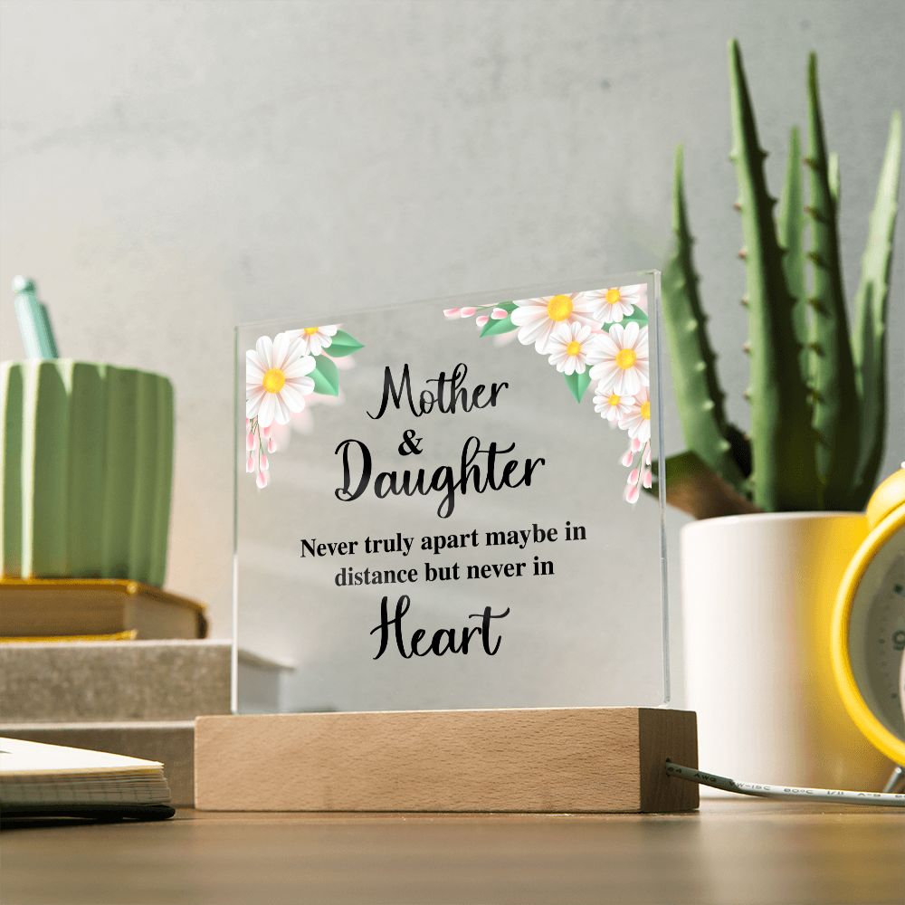 Mother and Daughter | Never truly apart maybe in distance but never in Heart - Square Acrylic Plaque