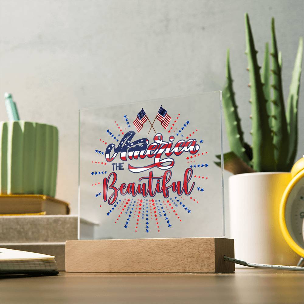 July 4th | America The Beautiful - Square Acrylic Plaque