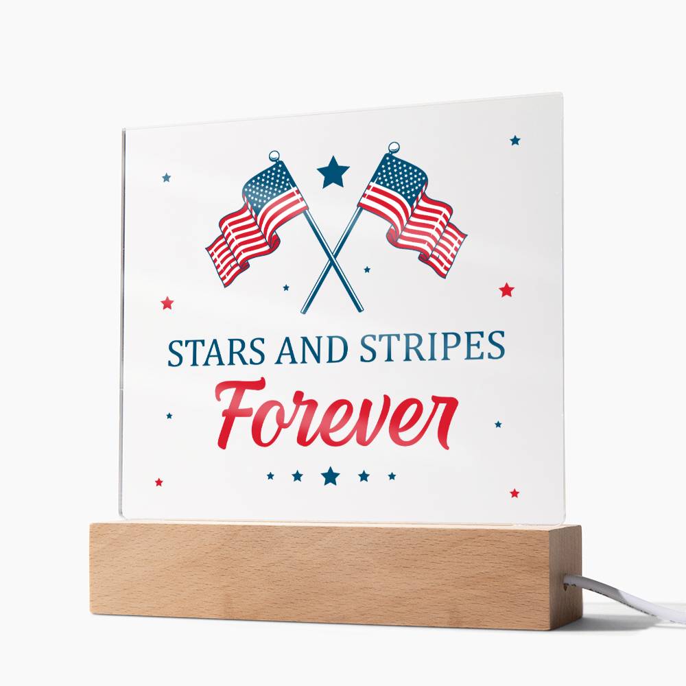 July 4th | Stars and Stripes Forever - Square Acrylic Plaque