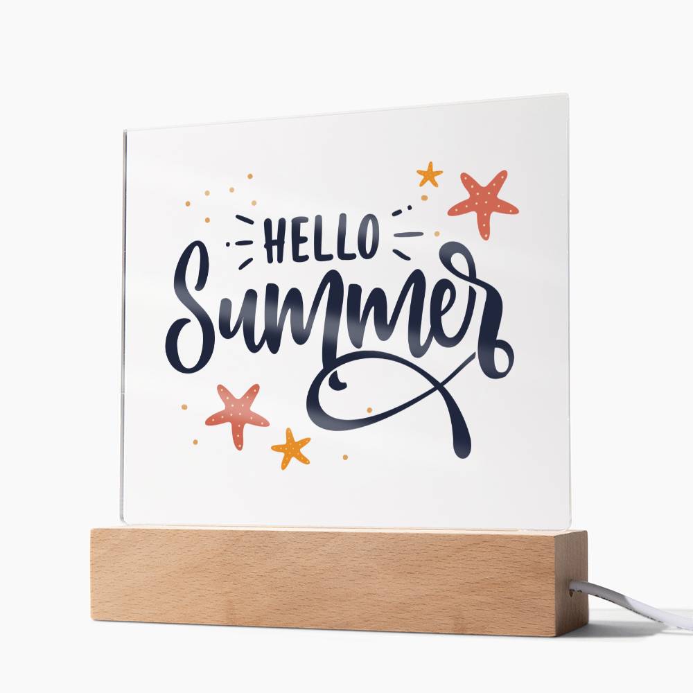 Hello Summer! - Square Acrylic Plaque