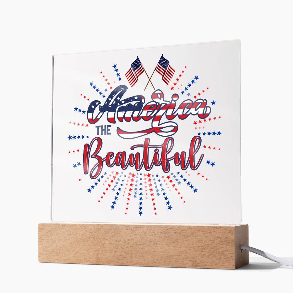 July 4th | America The Beautiful - Square Acrylic Plaque