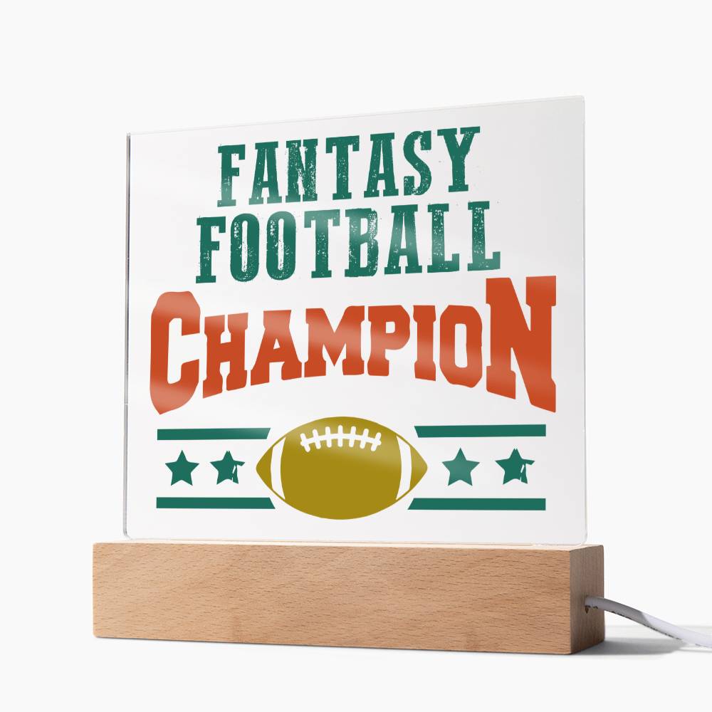 Fantasy Football Champion - Square Acrylic Plaque