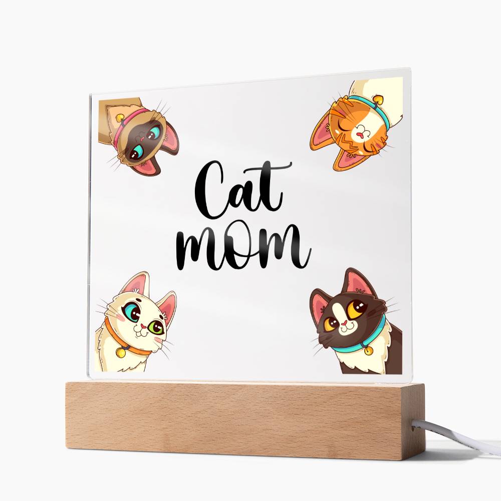 Cat Mom - Square Acrylic Plaque