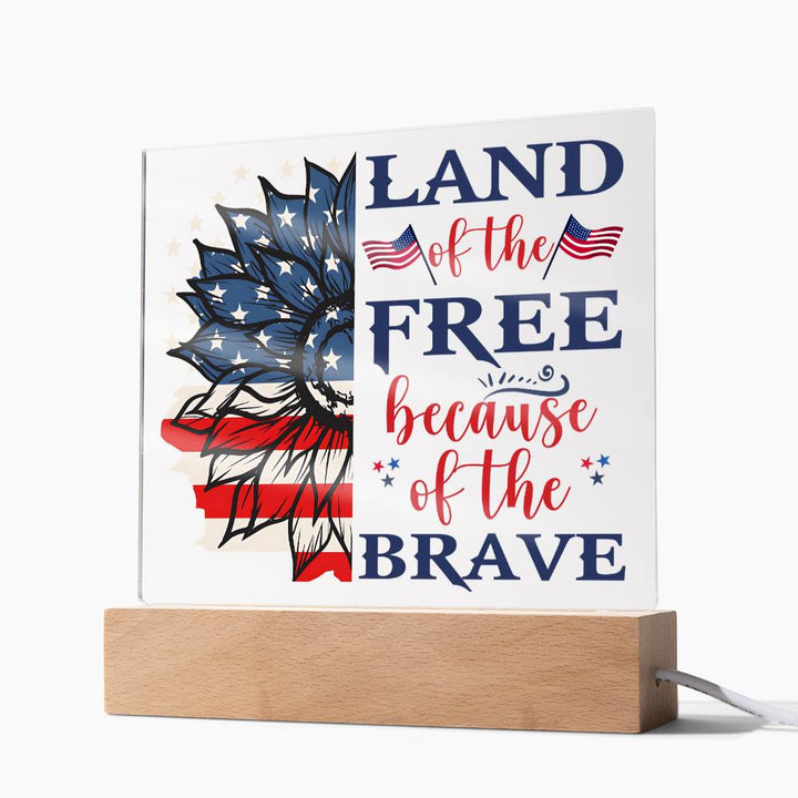 July 4th | Land of the Free - Square Acrylic Plaque