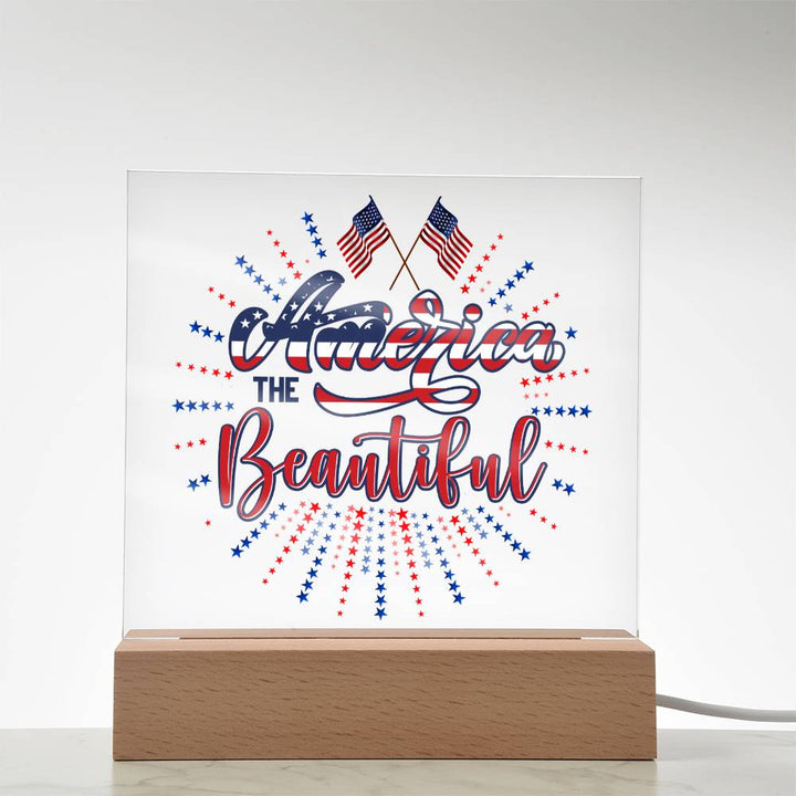 July 4th | America The Beautiful - Square Acrylic Plaque