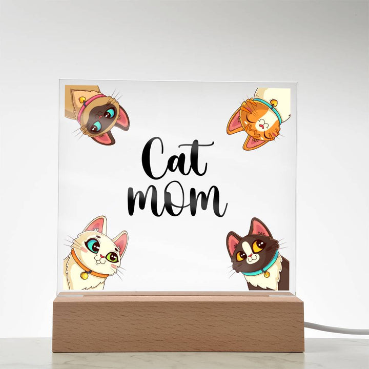 Cat Mom - Square Acrylic Plaque