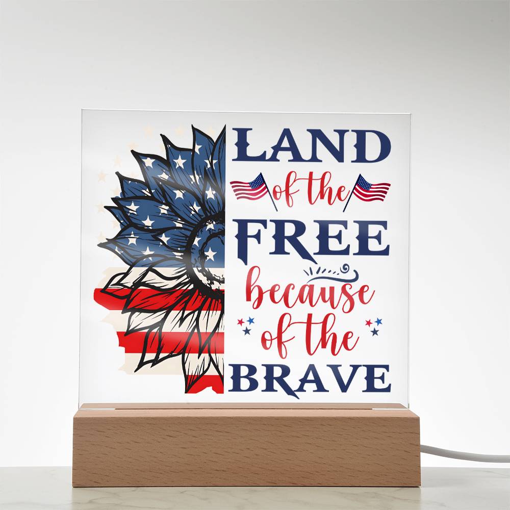 July 4th | Land of the Free - Square Acrylic Plaque