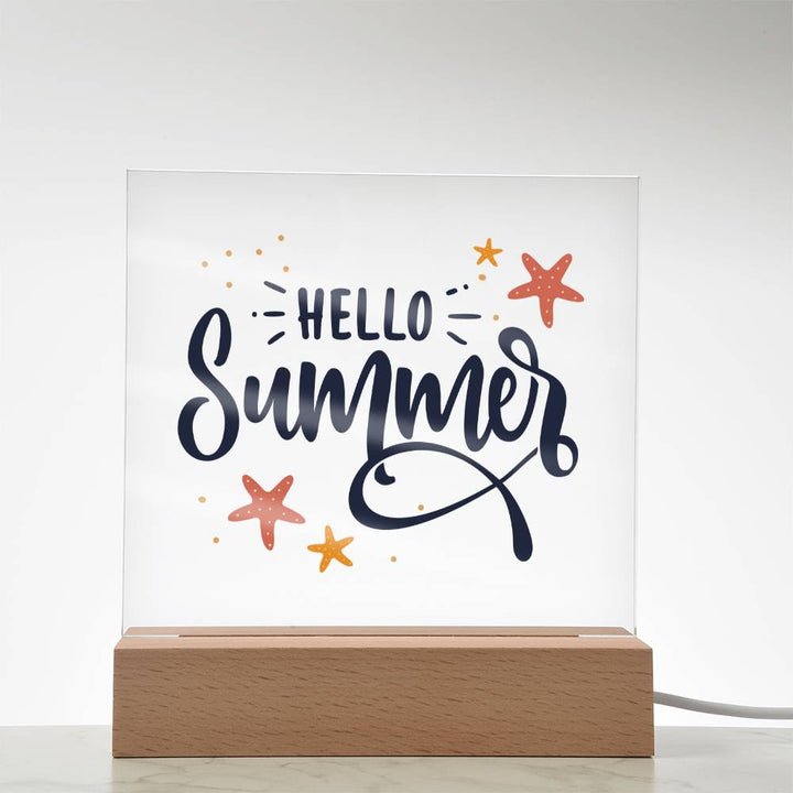 Hello Summer! - Square Acrylic Plaque