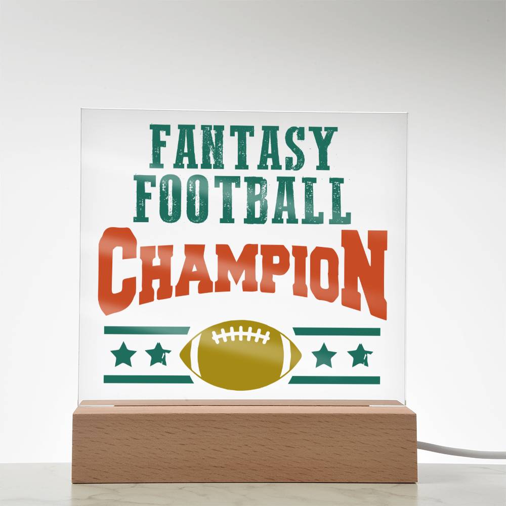 Fantasy Football Champion - Square Acrylic Plaque