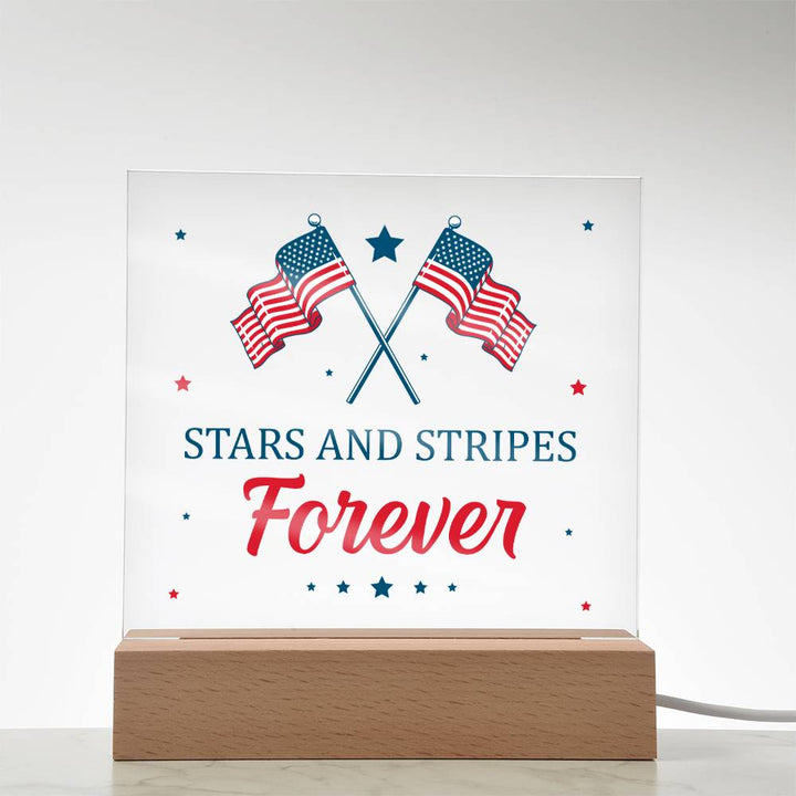 July 4th | Stars and Stripes Forever - Square Acrylic Plaque