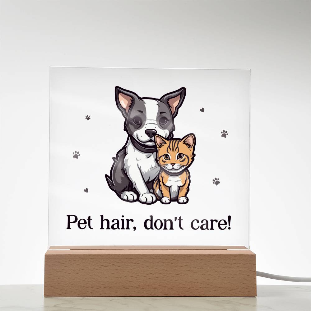 Pet Hair, Don't Care! - Square Acrylic Plaque