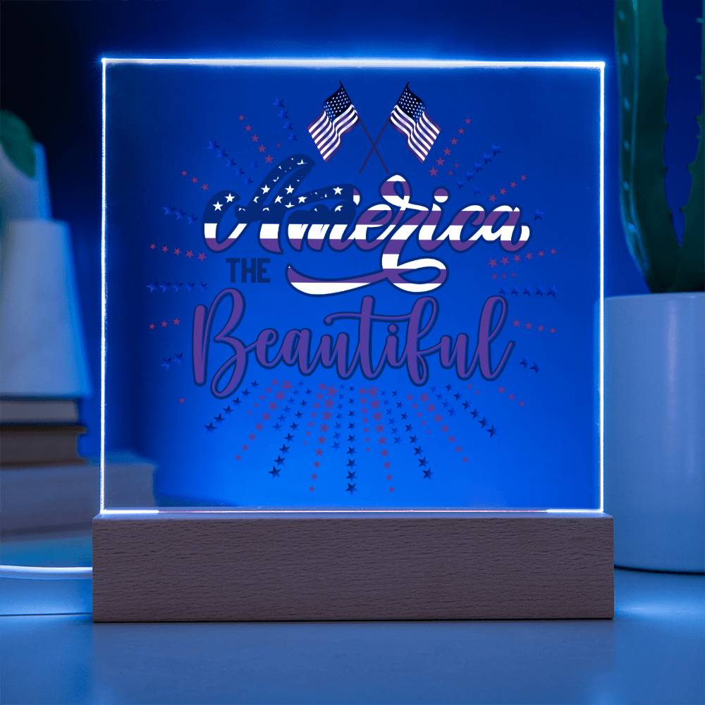 July 4th | America The Beautiful - Square Acrylic Plaque