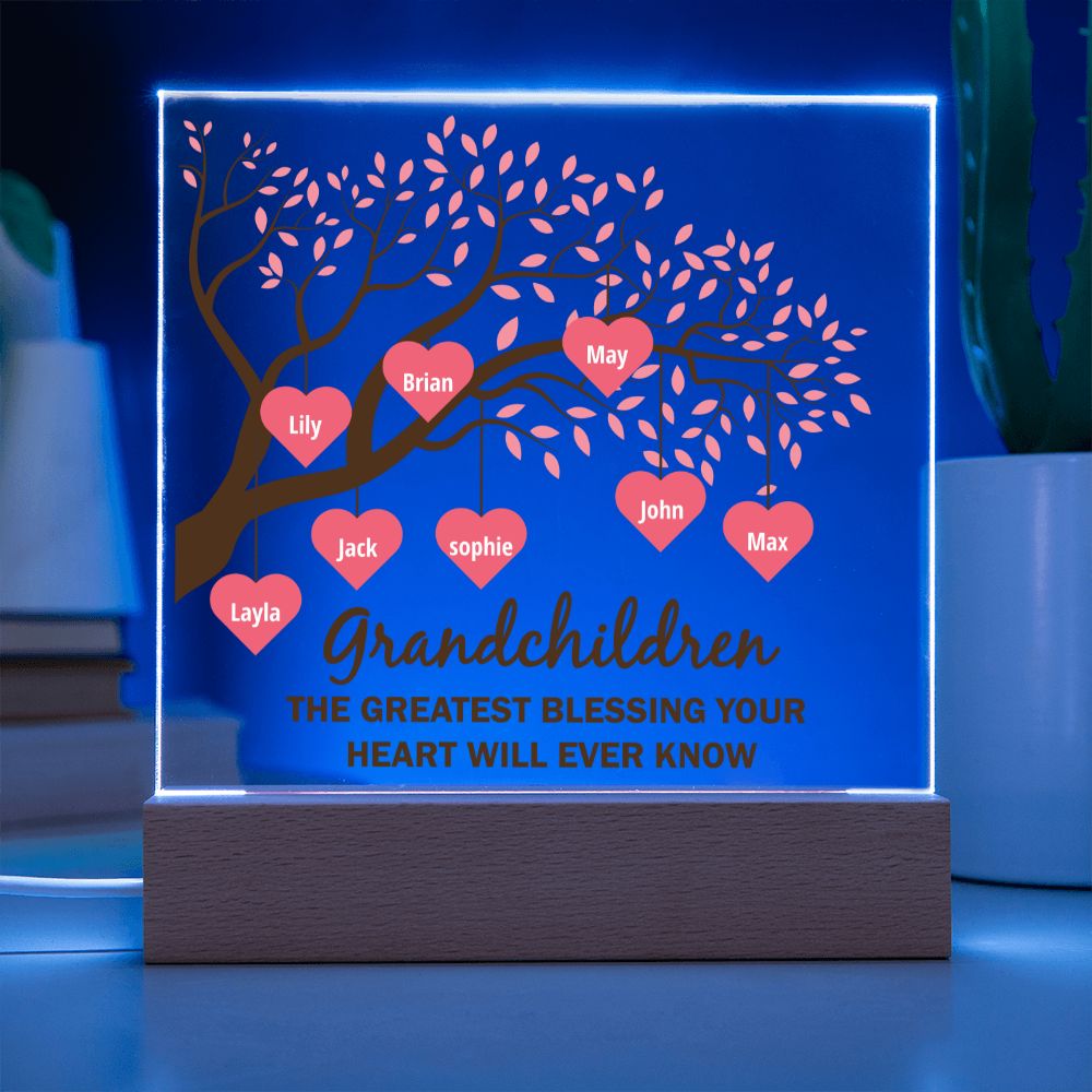 Grandchildren the greatest blessing your heart will ever know - Square Acrylic Plaque