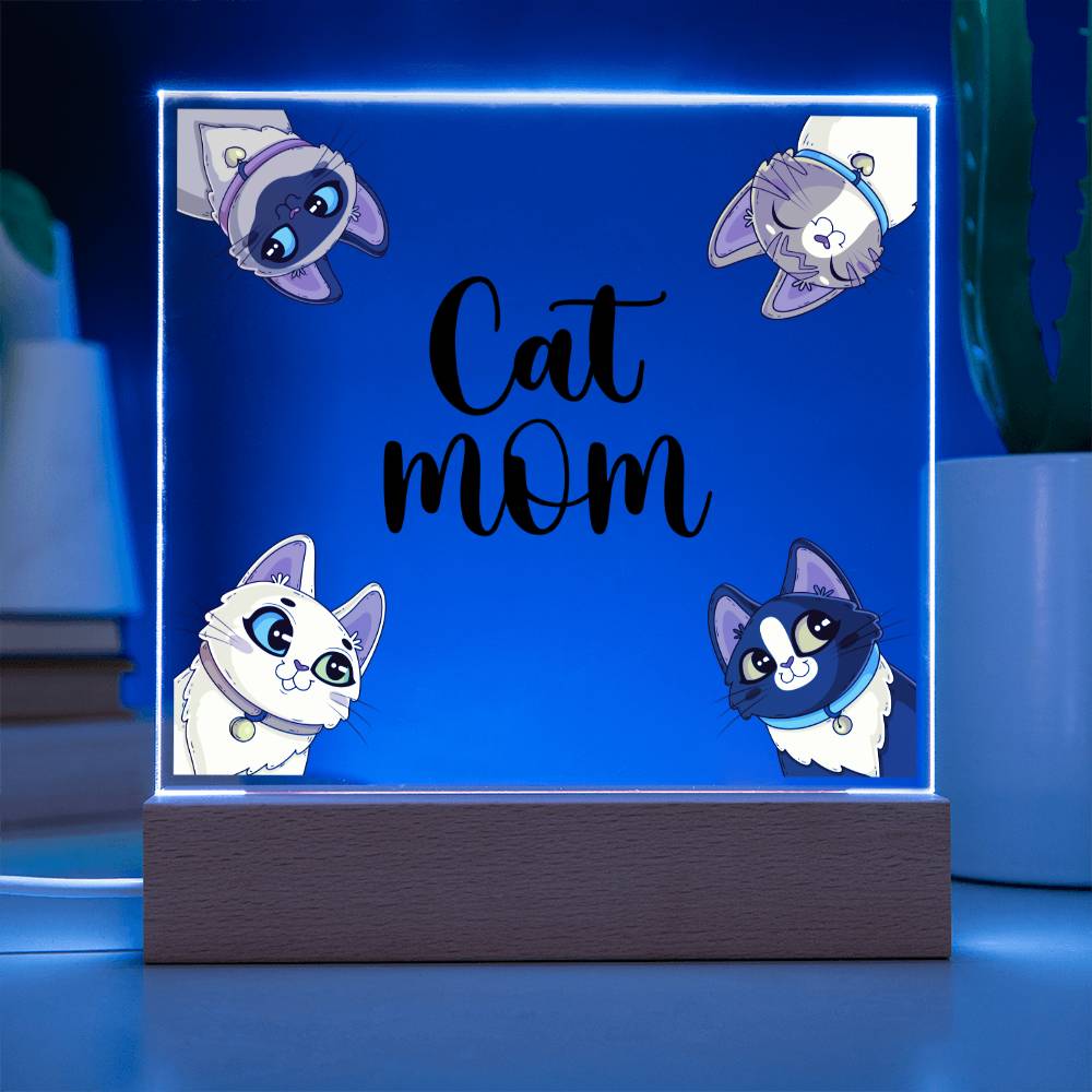 Cat Mom - Square Acrylic Plaque