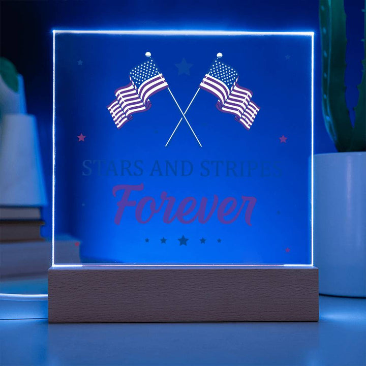 July 4th | Stars and Stripes Forever - Square Acrylic Plaque