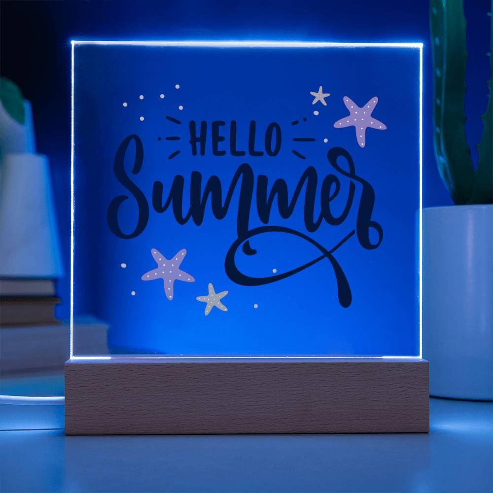 Hello Summer! - Square Acrylic Plaque