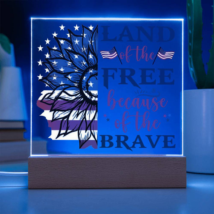 July 4th | Land of the Free - Square Acrylic Plaque