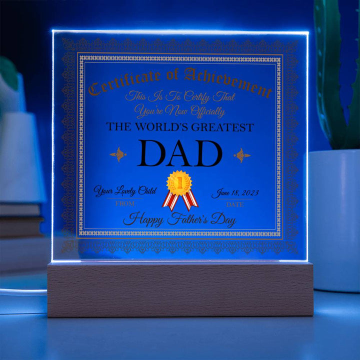 Happy Father's Day | The World's Greatest Dad - Square Acrylic Plaque