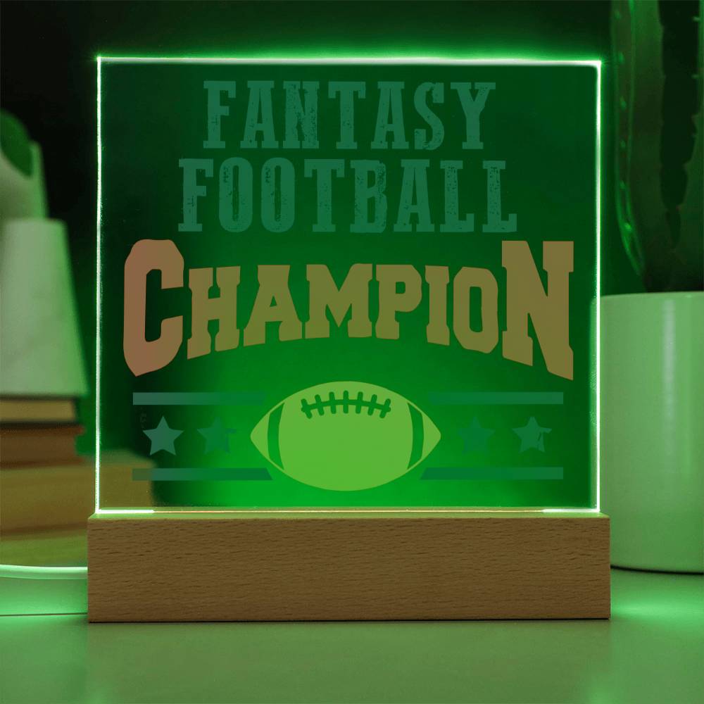 Fantasy Football Champion - Square Acrylic Plaque